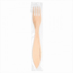 TENEDOR MADERA 15CM. C/FUNDA TRANSP. 112.37 P/100