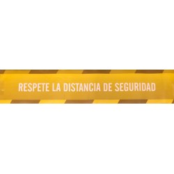 VINILO "RESPETE DISTANCIA SEGURIDAD" 100X20CM