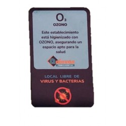 VINILO "HIGIENIZADO OZONO" 12,5X20,2 CM
